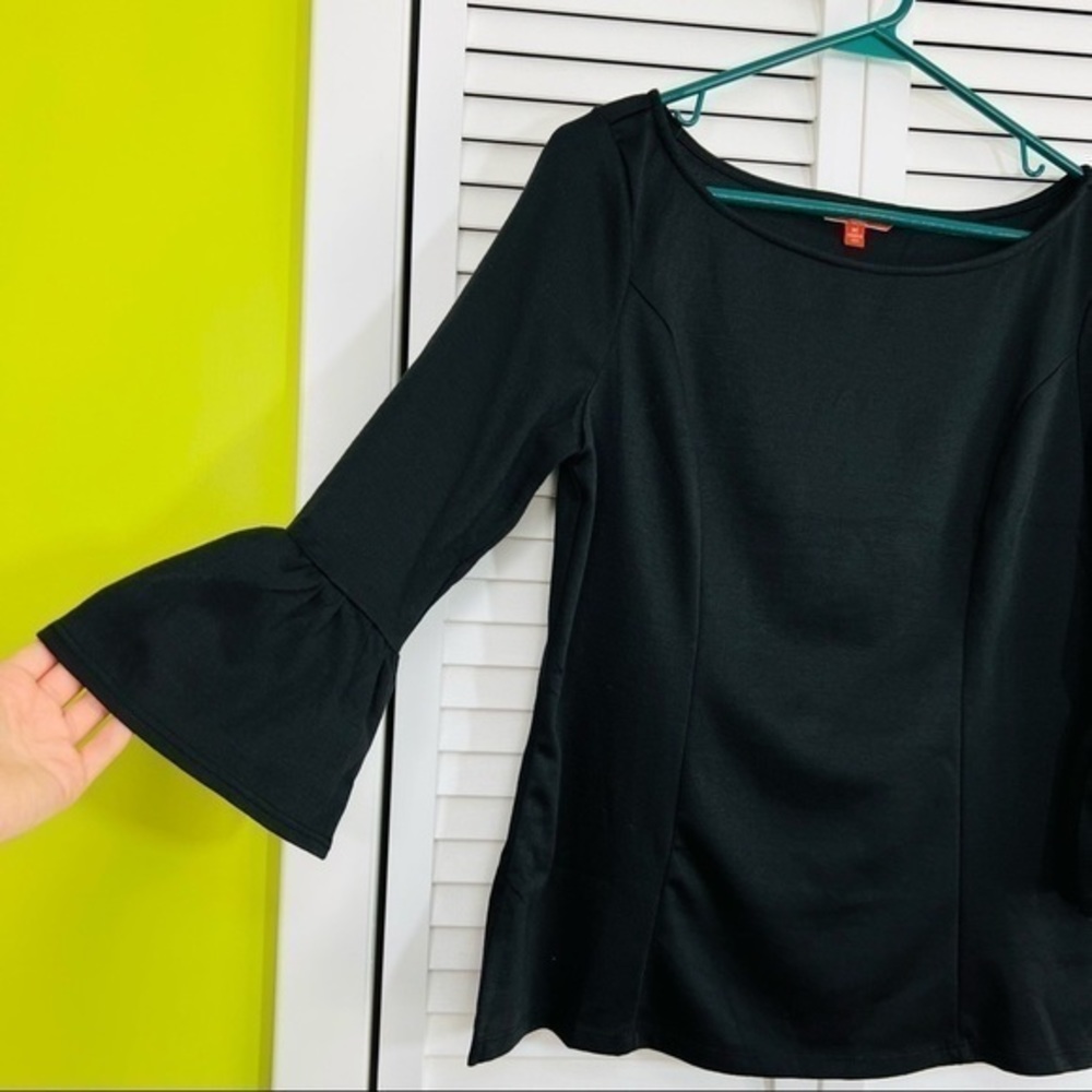 ModCloth black ruffled sleeves top size M